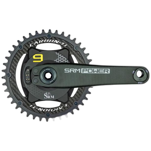 SRM Origin LOOK Cranks 24mm Titanium/ Yellow  (W/O Chainring)