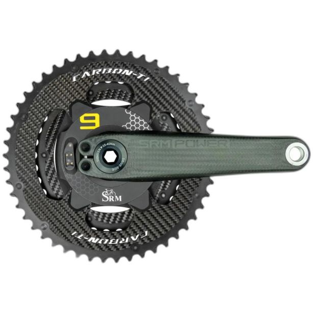 SRM Origin LOOK cranks, Carbon-ti rings, 24mm spindle/ Yellow