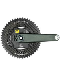 SRM Origin LOOK cranks, Carbon-ti rings, 24mm spindle/ Yellow